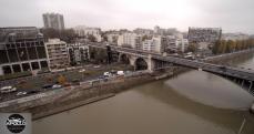 Vue aérienne par drone du pont de Levallois Perret