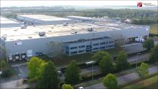 Vue aérienne par drone usine