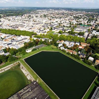 Vue du ciel de versailles en ile de france